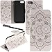 Urvoix for iPhone 7 / iPhone 8 Case, Card Holder Stand Leather Wallet Case - White Flower Flip Cover for 4.7