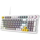 Meidosa AK96 Mechanical Keyboard Smart Display &amp; Knob, Top Mount 96% Wired Mechanical Keyboard USB-C, Hot Swappable, Software Support, Creamy Sounding, 96 Keys(Grey)