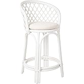 Kouboo Rattan Criss-Cross, White Kitchen Counter Stool, Height (1110170)