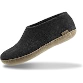 Glerups Natural Wool Shoe Slippers, Unisex, Leather Sole | Soft, Comfortable, and Itching-Free, Foot-Shaped Slippers with Closed Toe Coverage, Breathable Temperature Control