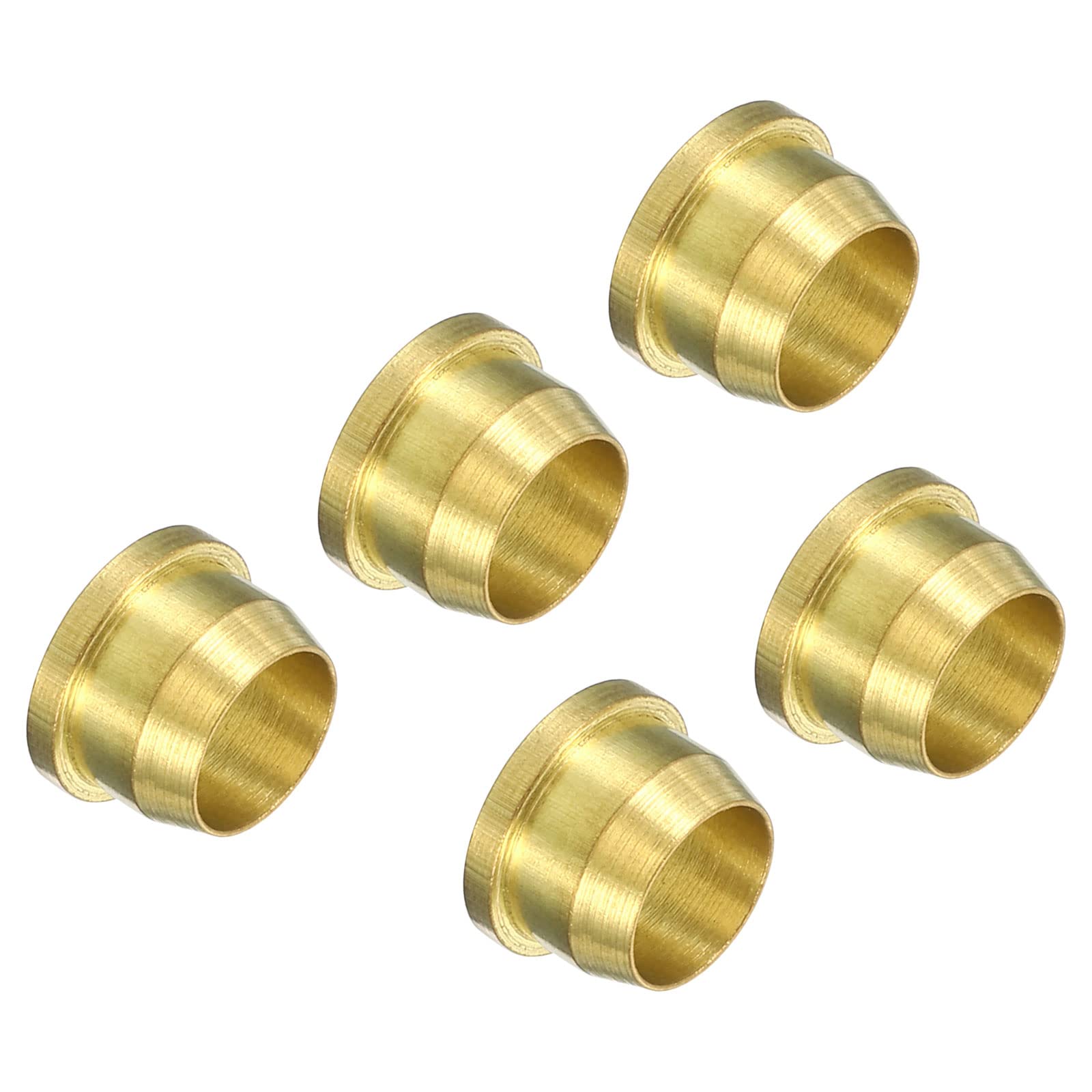 PATIKIL 6mm Tube OD Brass Compression Sleeves Ferrules 5 Pack Brass Compression Fitting Assortment Kit