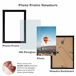 JCJMY 6x10 Picture Frame Black for Wall Hanging or