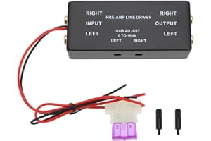 ECSiNG Pre-Amp RCA Driver Signal Amplifier Input/Output Adjustable Range 0.1-18dB for Car Boat