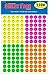 Pack of 2100, Happy Face Smiley Stickers, 3/4 inch Round Circles, Bright Neon Colors, Great for Teachers