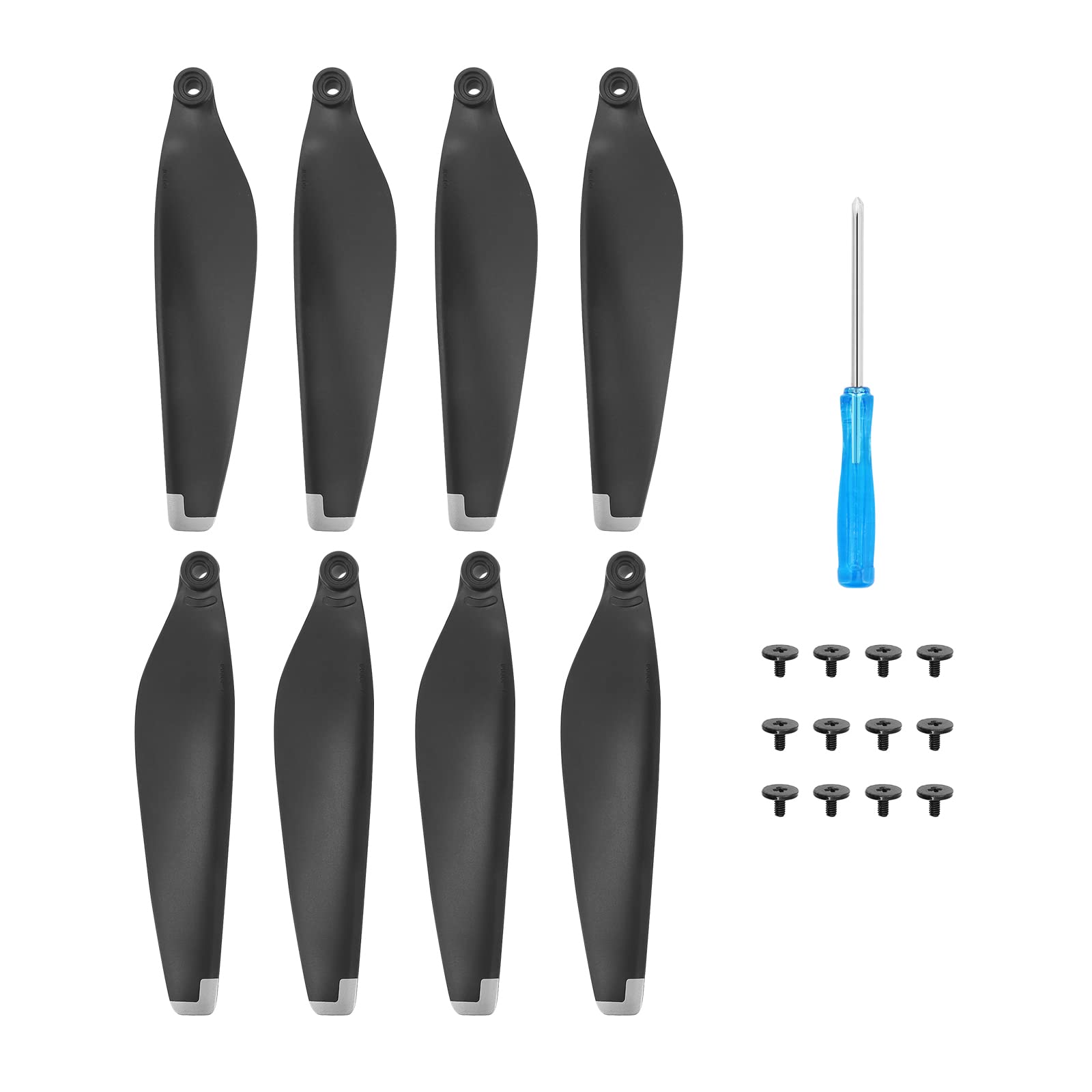 Hensych 8pcs CW CCW 6030F Foldable Low Noise Quiet Flight Wing Fans Propeller Replacement Spare Parts for Mavic Mini 3 Pro Drone,Double-sided Colorful Stripes Propeller Blades(Black Silver)