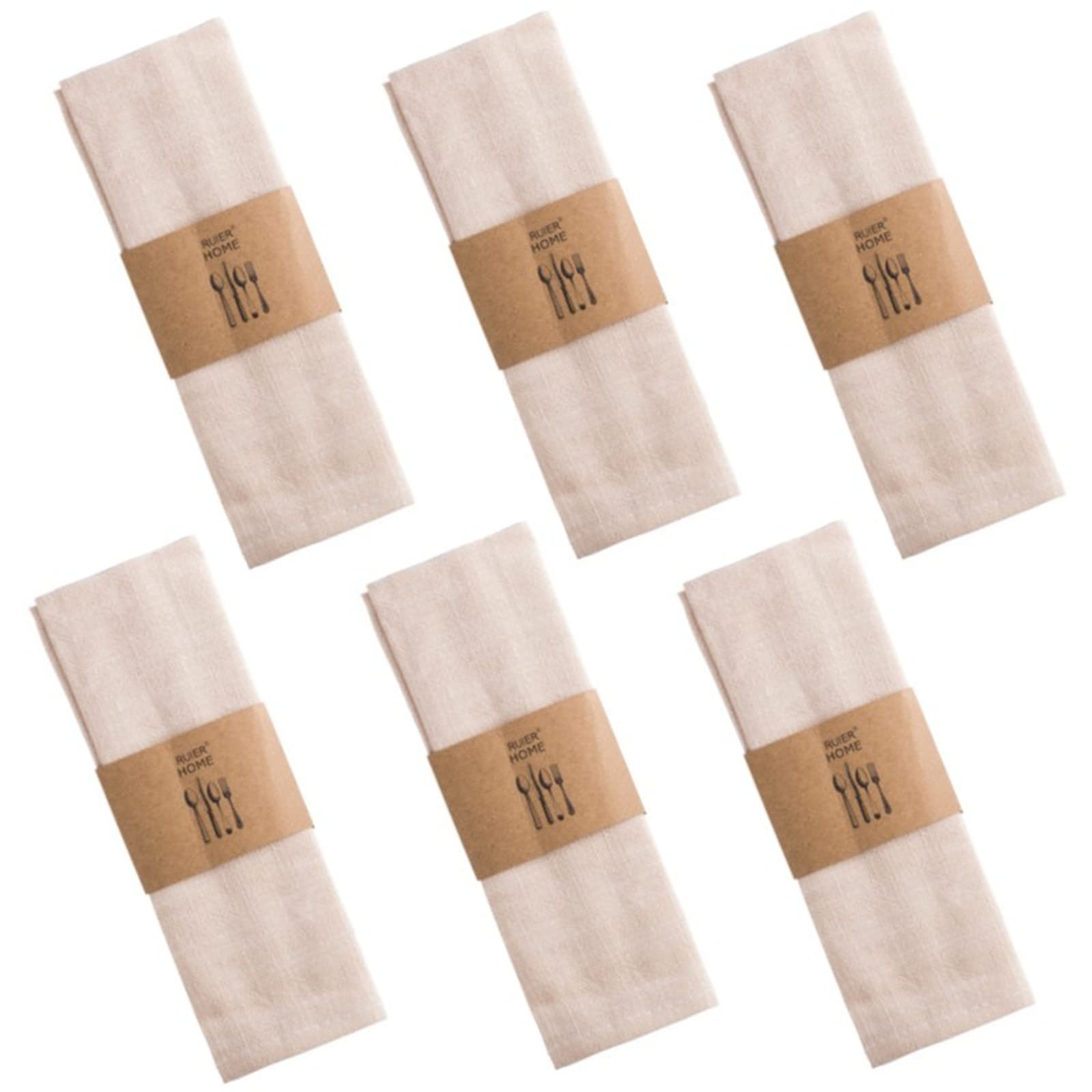 ZOYIEP Fabric Napkins Linen Napkins Set, Napkins Fabric, Napkins Linen Kitchen Fabric Napkins Table Decoration, Fabric Napkins Linen Napkins, 30 x 40 cm (Rice White, 4 Pieces)