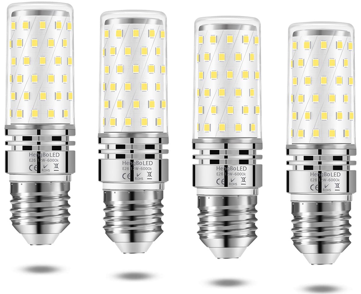 Photo 1 of HengBo LED 100 Watts Equivalent E26 Corn Bulbs, Medium Screw LED Light Bulb 1200LM, Daylight White 6000K, 4-Pack