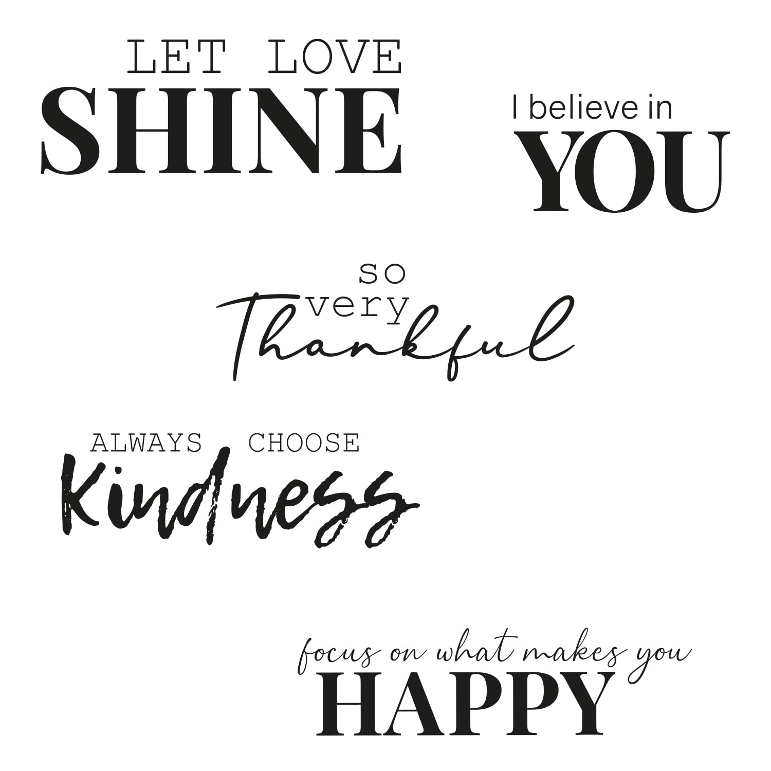 Sizzix Clear Stamps 5PK Sunnyside Sentiments #10 by Pete Hughes | 665412 | Chapter 3 2022, Multicolor, One Size