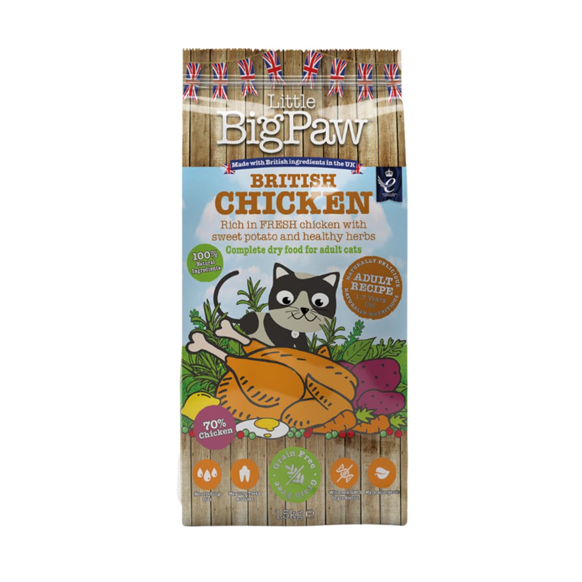 Little BigPaw British Chicken Complete dry food for Adult Cats 1.5kg