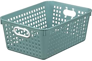 Really Good Stuff Large Plastic Book Baskets, 13?" by 10" by 5?" - Single, Water | Classroom Library Organizer, Toy Storage, Multi-Purpose Organizer Basket