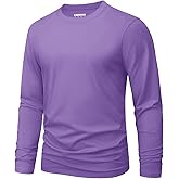 MAGNIVIT Men's Shirts Long Sleeve Cotton T-Shirt Crew Neck Midweight Tees Classic Basic Casual Tops Plain Soft Shirt