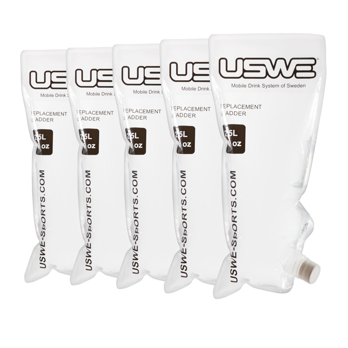 USWE Unisex's Refills Disposable Bladders Hydration Pack Spare (Pack of 5), Clear,34.0 x 24.5 x 3.5 cm, 12.5 Litres