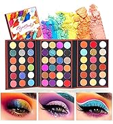 EYESEEK Portable Eye Makeup Palettes Sets, Glitter Bright Colorful Eyeshadow Palette, Pro 60 Colo...