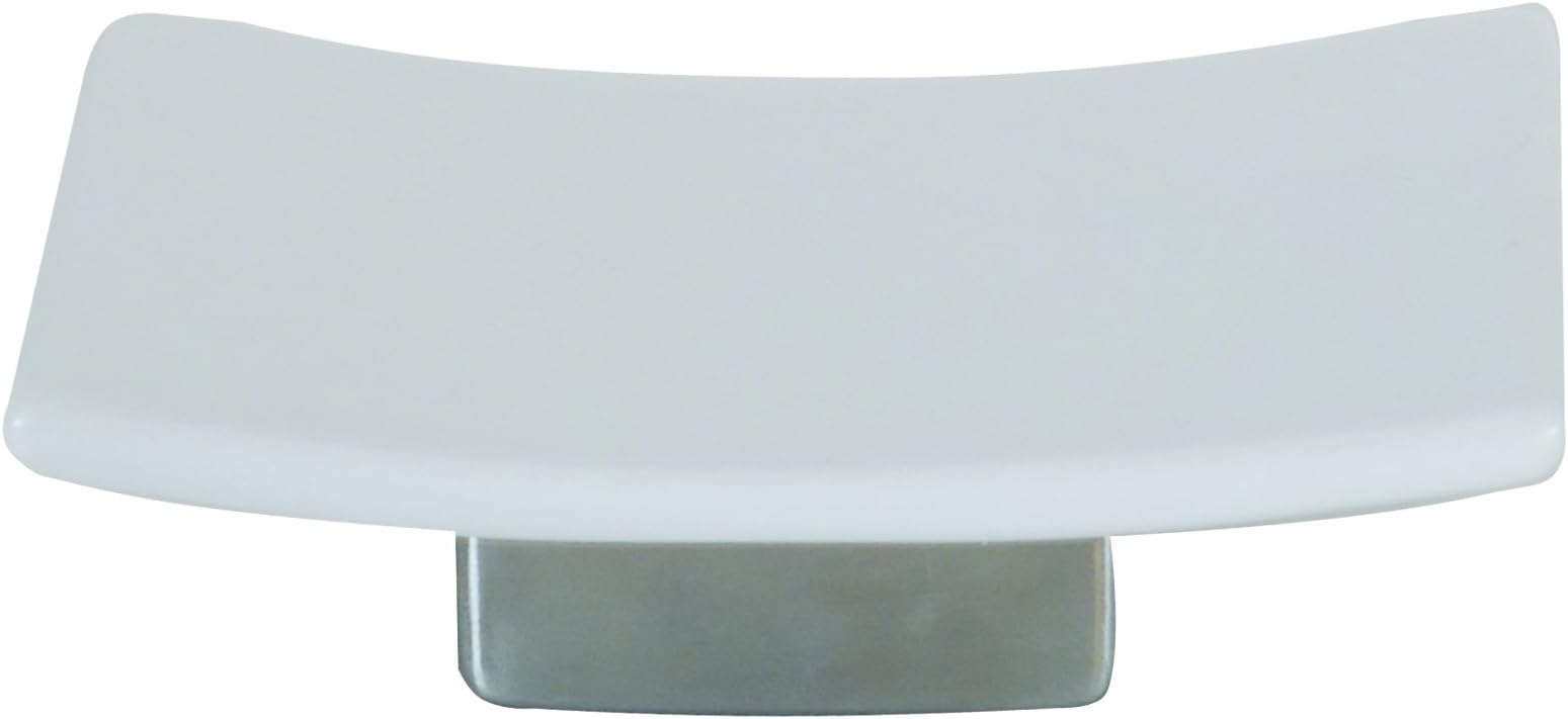 MSV SOAP HOLDER WHITE CERAMIC AND S/S MAHE, Stainless_Steel