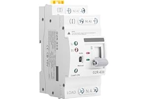 IGEYAPA Mini ATS AC Automatic/Manual Transfer Switch 2P 63A 110V, ATS Manual Transfer for Uninterruptible Power Supply Home, Dual Auto Power Electrical Selector Switch DIN Rail Mount（G2R 2P 63A AC110V）