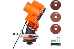 Uargd Electric Chainsaw Sharpener, 140W Bench-Mounted Saw Chain Sharpening Tool, 5700RPM with 3 Grinding Wheels for Chains fr