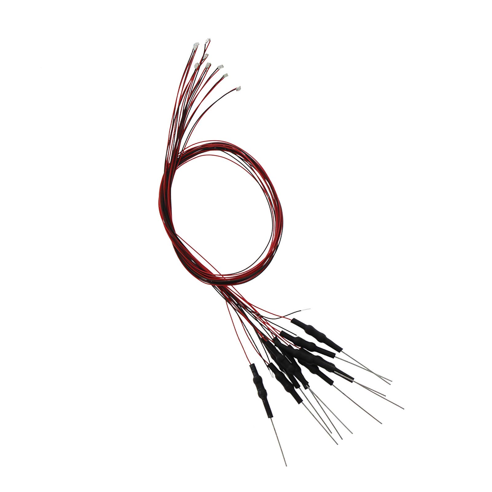 Evemodel 20Pcs Pre-soldered Red SMD Led 0603 Light 12V Wired Resistor 20cm Wire