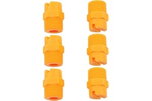 LOVEIYSP Lovelysp Flat Fan Spray Tip 1/2 Inch Male Threaded 65 Degree PP Standard Veejet Yellow Nozzles-6PCS