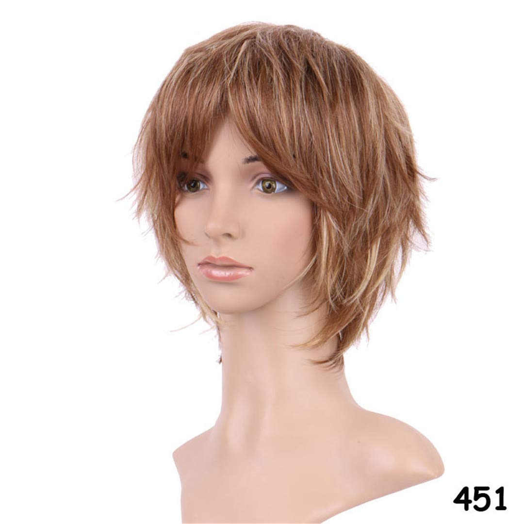 Amazon Com Hair Short Black Blonde Mix Wig Natural Straight
