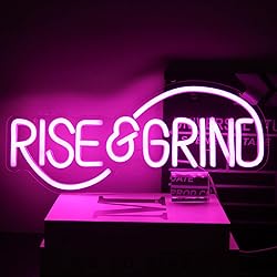 CKTBLEY Rise & Grind Neon Sign Pink Hustle LED Neon