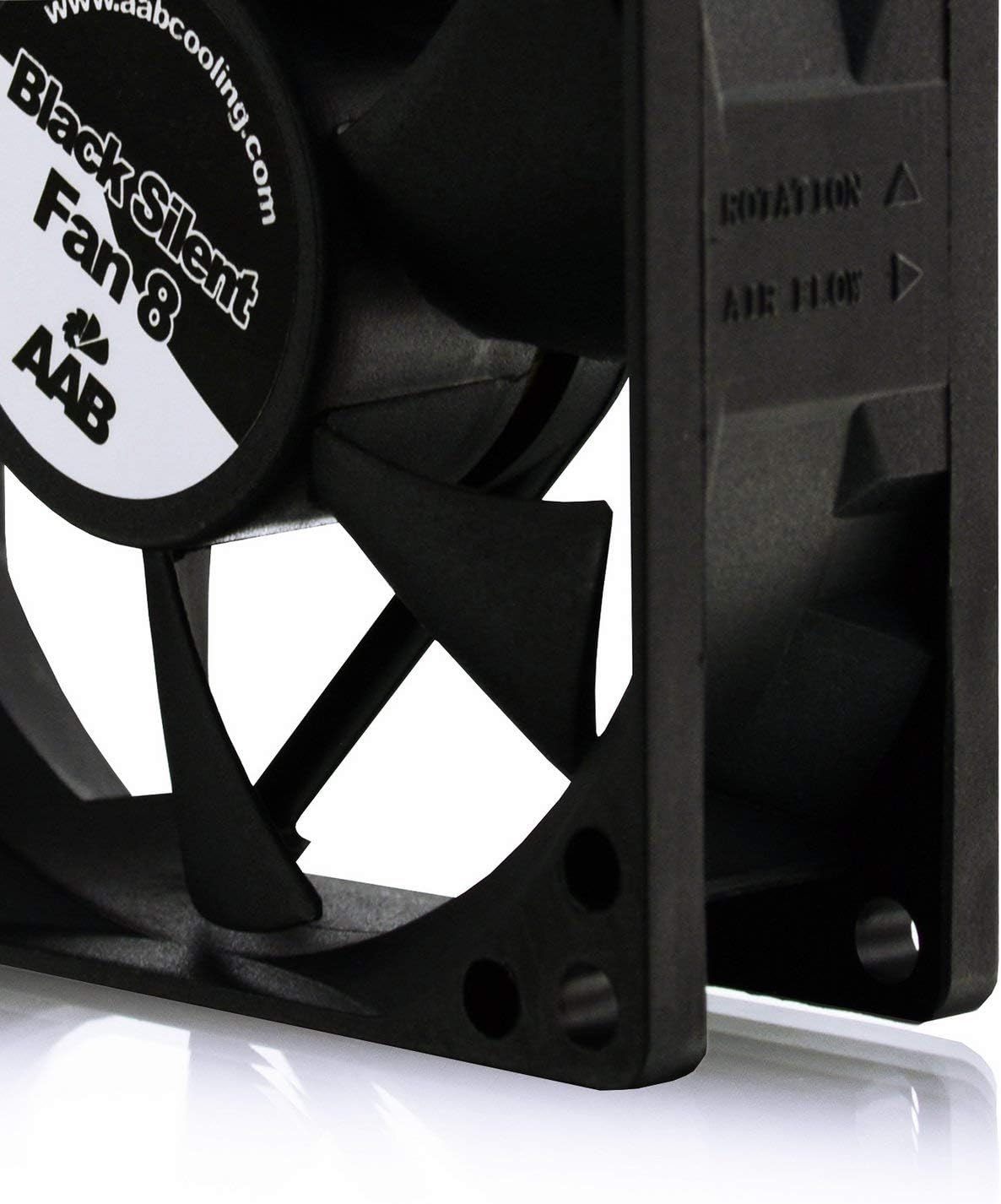 AABCOOLING Black Silent Fan 8, Silent and Efficient 80mm Fan with 4 Anti-vibration Pads, 8cm Fan, Cool Air Fans, 12V Fan - Image 4