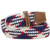 Huyfhksd Mixed Color Woven Stretch Braided Belts for Men and Women Fashion Elastic Belts