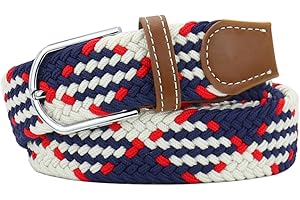 Huyfhksd Mixed Color Woven Stretch Braided Belts for Men and Women Fashion Elastic Belts