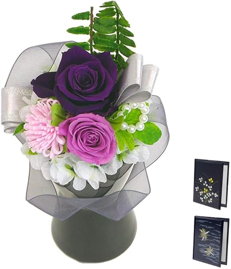 Amazon 電報屋のエクスメール プリザーブドフラワー 電報 お供えプリザ フラワーベース と 漆芸電報 のセット お供え花 お悔やみ 電報 弔電 台紙 371 漆芸電報 天空蘭 プリザーブドフラワー オンライン通販