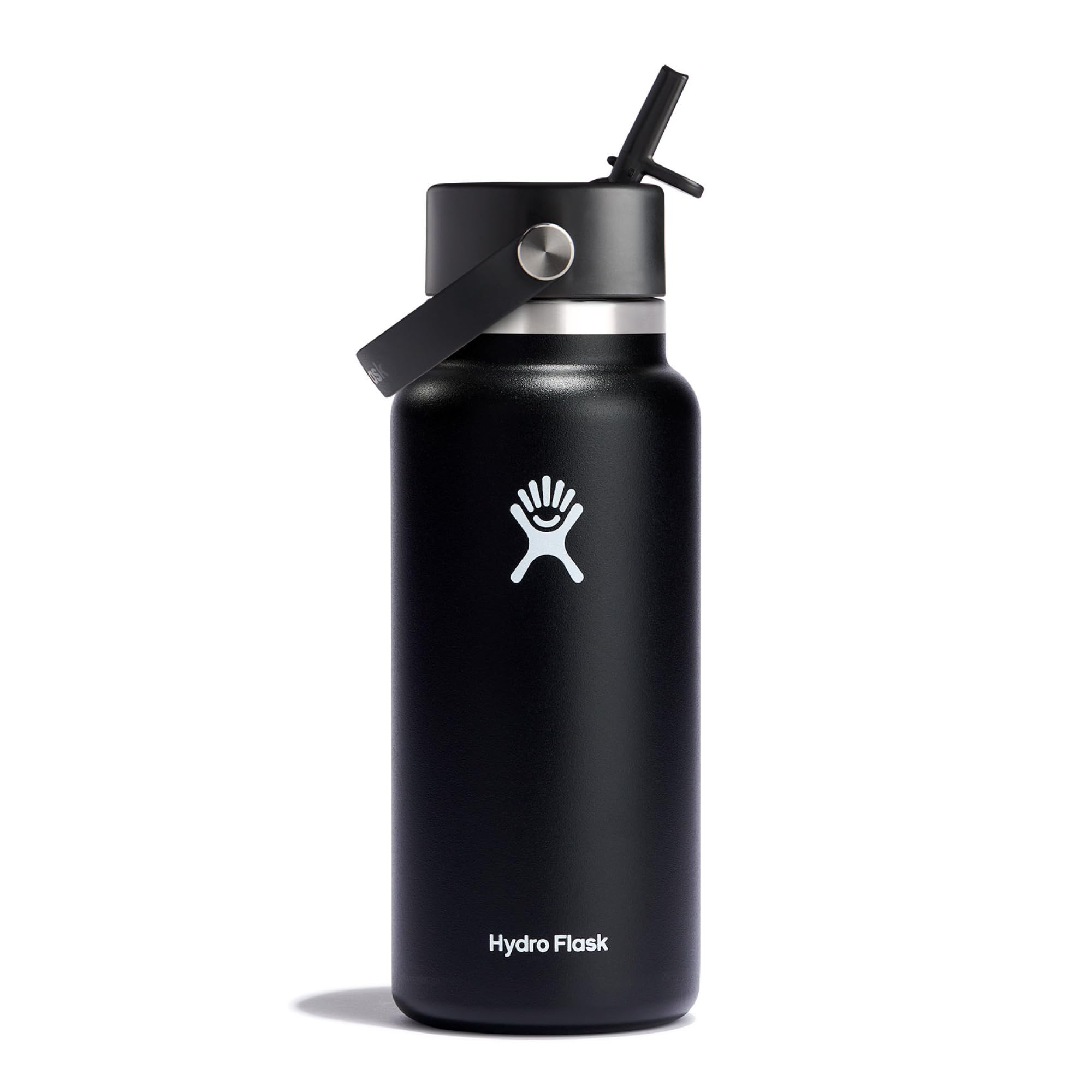 Hydro Flask - Water Bottle 946 ml (32 oz) - Vacuum Insulated Stainless Steel Water Bottle with Flex Straw Cap - Wide Mouth - Black — image 1