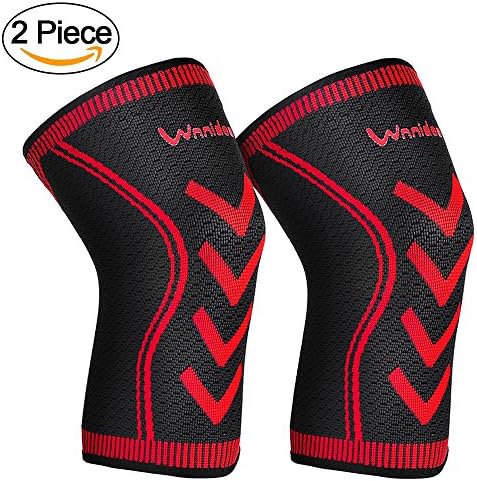 Wnnideo Knee Compression Sleeves(1 Pair),Crossfit Knee Brace, Knee Support and Pain Relief in Weight Lifting, Knee Sleeves for Both Men &amp; Women (M)