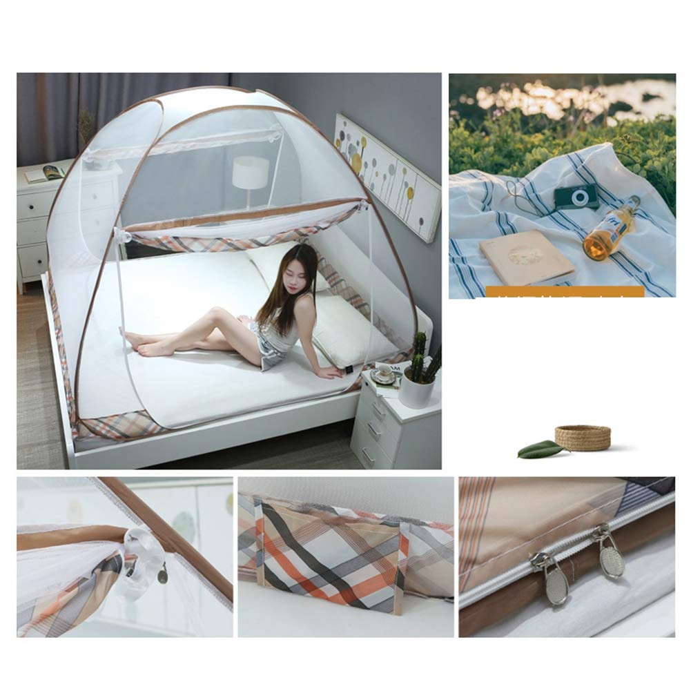 1 Yourte Moustiquaire Pop Up Lit Simple Lit Double Pliable Plein Fond Cryptage Double Porte Installation Gratuite Moustiquaire Tente 140cm Pour Le Voyage Et Menage Gray 195 Accessoires De Literie Moustiquaires