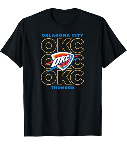 Amazon.com: NBA Oklahoma City Thunder Wave Outline Team Logo T