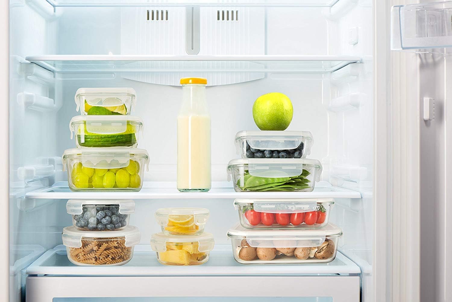 Glass Storage Containers with Lids (13-Pack) - Glass Food Storage Containers Airtight - Glass Containers with Lids - Glass Meal Prep Containers Glass Food Containers by Prep Naturals: Kitchen & Dining