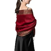 Achillea Big Paisley Pashmina Shawl Wrap for Women – Elegant Scarf for Weddings, Evening Dresses, Festivals & Daily Wear