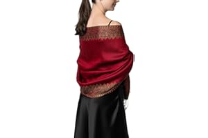 Achillea Big Paisley Pashmina Shawl Wrap for Women – Elegant Scarf for Weddings, Evening Dresses, Festivals & Daily Wear