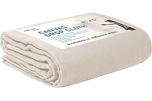 Avalon Home Canvas Drop Cloth for Painting 4x5 feet Pack of 1-8oz Painters Drop Cloths for Painting - All Purpose Canvas Tarps for Floor & Furniture Protection - Recycled Cotton Fabric