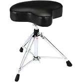 Gibraltar Drum Throne with Adjustable Height Motorcycle-Style Seat, Double-Braced Legs, Sturdy Drum Stool for Drummers, Comfortable Cushion for Practice or Performance (6608)
