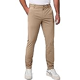 JMIERR Men's Classic-Fit Casual Cotton Twill Pant Water-Repellent Stain-Resistant Stretch Chino Pants