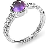 Black Onyx Ring, Natural Black Stone Rings for Women, Adjustable Pinky Ring for Men