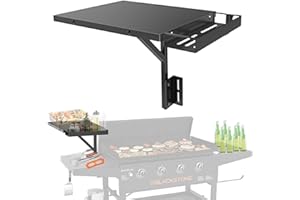 SIVSIS Upgraded Upper Side Shelf with Blackstone Caddy for 36/28/28XL Inch Griddle, Large Blackstone Side Tray/Shelf with Caddy, Maximize Accessory Storage Space