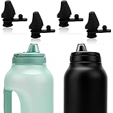 4pcs Bite Valve Replacement for Ello Hydra 64oz Stainless Steel Jug, Water Bottle Mouthpiece Replacement Silicone No BPA Compatible with Ello Hydra 64oz Half Gallon Water Jug (Black)