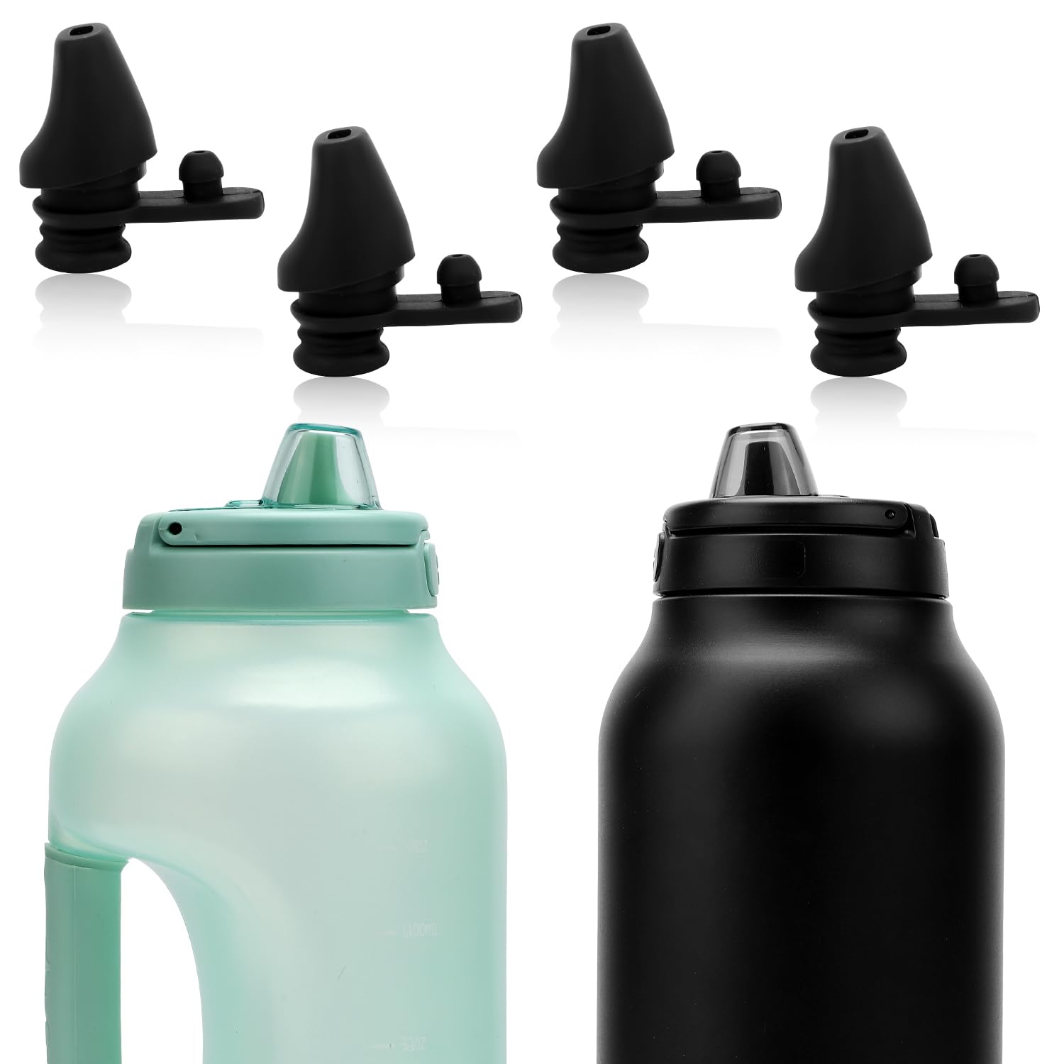 BOXOB 4pcs Bite Valve Replacement for Ello Hydra 64oz Stainless Steel Jug, Water Bottle Mouthpiece Accessories Parts Silicone No BPA Compatible With Ello Hydra 64oz Half Gallon Water Jug