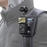 SUREWO Osmo Pocket 3 Backpack Mount,Bag Belt Shoulder Strap Mount with Extended Border Compatible with DJI Osmo Pocket 3