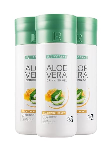 LR LIFETAKT Aloe Vera Drinking Gel Honig Nahrungsergänzungsmittel (3x 1000 ml)