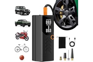 SGULNF Tire Inflator, Tire Inflator Portable Air Compressor with LED Light, Portable 150PSI Air Compressor for Cars, Motorcycle & Bike, Basketball, Football