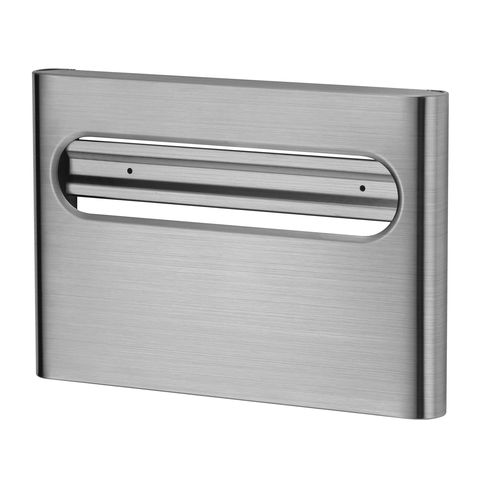 Photo 1 of Stardrix Slim Brushed Stainless Steel Toilet Seat Cover Dispenser – Designer Wall-Mount Holder with Curved Edges and Large Capacity for Single or 1/2 Fold Covers, Aesthetic and Modern Look
