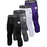 3/4 Pack Men's Compression Pants 3/4 Workout Dry-fit Baselayers Underwear Sport Tights Running Athletic Leggings Capris