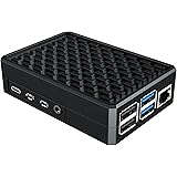 Miuzei Raspberry Pi 4 Aluminium Case, Raspberry Pi 4 Model B Metal Case, Pi 4 Alloy Armor Case with Cooling Column and Therma