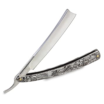 VERY100 Rasiermesser, zusammenklappbar, Aluminium, Edelstahl-Klinge