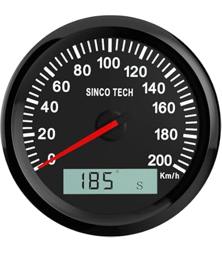 Speedometer Cable Mechanical Speedometer Gauge, Black Face, 3-3/8